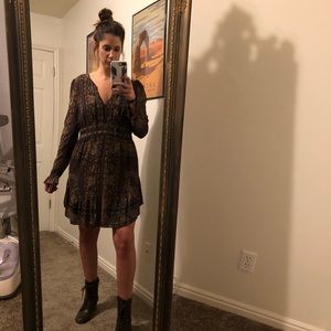 Brown floral free people dress